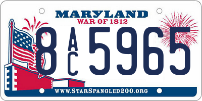 MD license plate 8AC5965