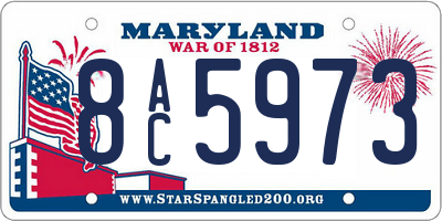 MD license plate 8AC5973