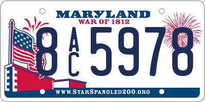 MD license plate 8AC5978