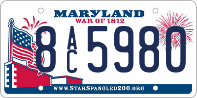 MD license plate 8AC5980