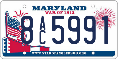 MD license plate 8AC5991