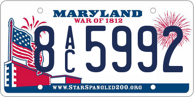 MD license plate 8AC5992