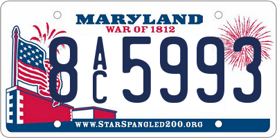 MD license plate 8AC5993