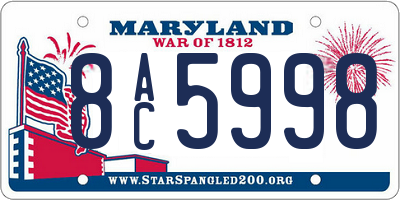 MD license plate 8AC5998