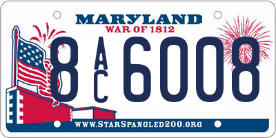 MD license plate 8AC6008