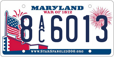 MD license plate 8AC6013