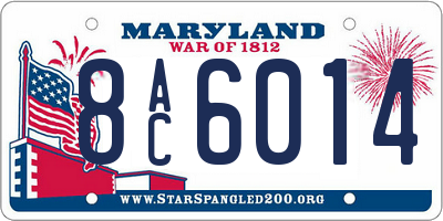 MD license plate 8AC6014
