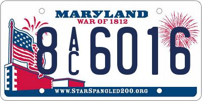 MD license plate 8AC6016