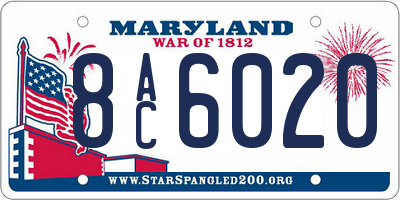 MD license plate 8AC6020