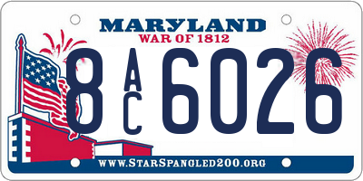 MD license plate 8AC6026