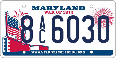 MD license plate 8AC6030
