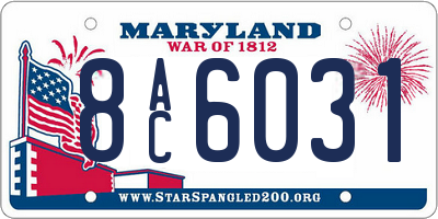 MD license plate 8AC6031