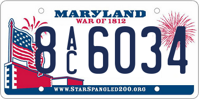 MD license plate 8AC6034