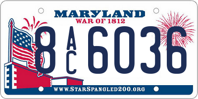 MD license plate 8AC6036