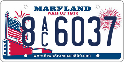 MD license plate 8AC6037