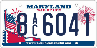 MD license plate 8AC6041