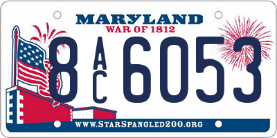 MD license plate 8AC6053