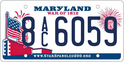 MD license plate 8AC6059