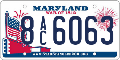 MD license plate 8AC6063