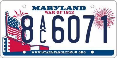 MD license plate 8AC6071