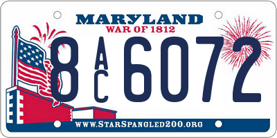 MD license plate 8AC6072