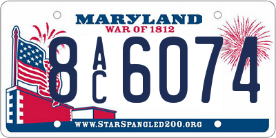 MD license plate 8AC6074