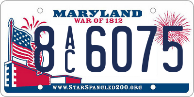 MD license plate 8AC6075