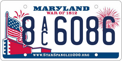 MD license plate 8AC6086