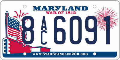 MD license plate 8AC6091