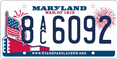 MD license plate 8AC6092