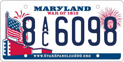 MD license plate 8AC6098