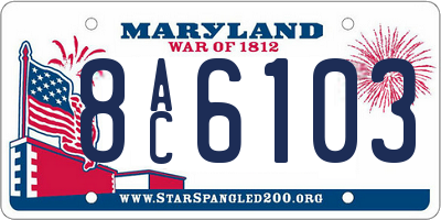 MD license plate 8AC6103