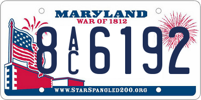 MD license plate 8AC6192