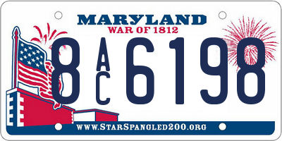 MD license plate 8AC6198