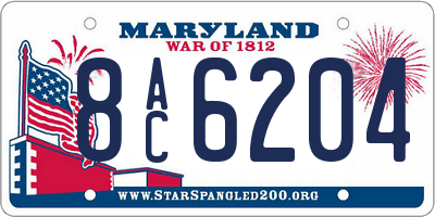 MD license plate 8AC6204