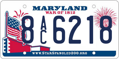 MD license plate 8AC6218