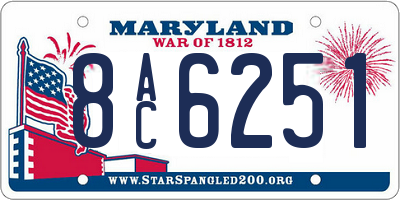 MD license plate 8AC6251