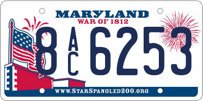 MD license plate 8AC6253