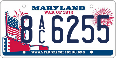 MD license plate 8AC6255