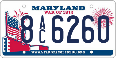 MD license plate 8AC6260