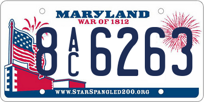 MD license plate 8AC6263