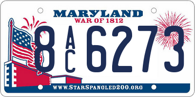 MD license plate 8AC6273