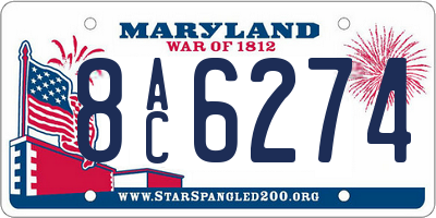 MD license plate 8AC6274