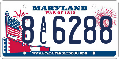 MD license plate 8AC6288