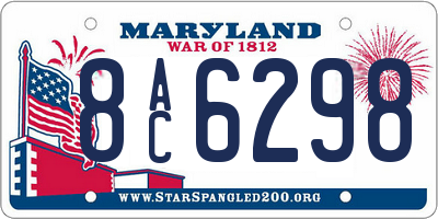 MD license plate 8AC6298