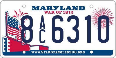 MD license plate 8AC6310