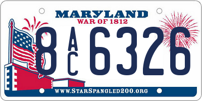 MD license plate 8AC6326