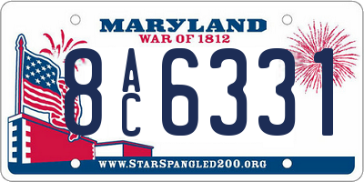 MD license plate 8AC6331