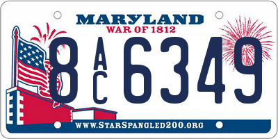 MD license plate 8AC6349