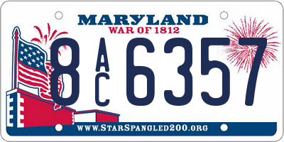 MD license plate 8AC6357